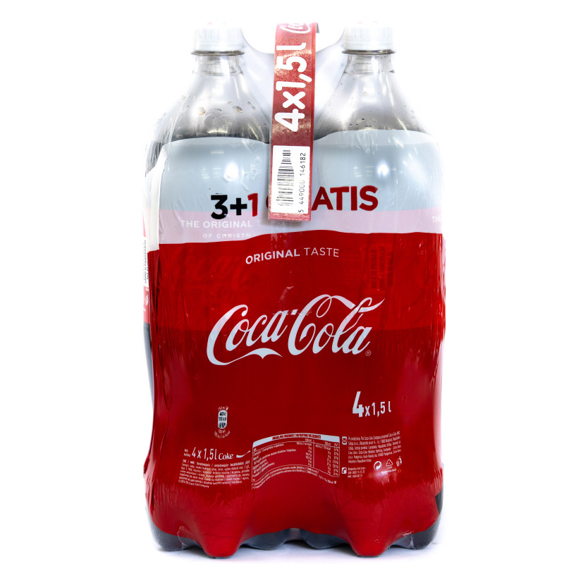 Sok Coca Cola 1,5l 3+1 gratis